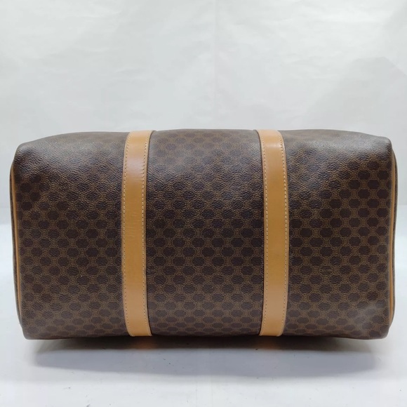 💯AUTH CELINE BOSTON BAG MACADAM PVC/LEATHER BROWN UNISEX - Picture 5 of 10